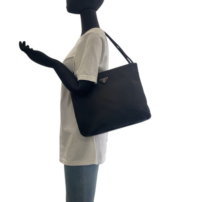PRADA Tote Bag Nylon black Test Triangle With logo