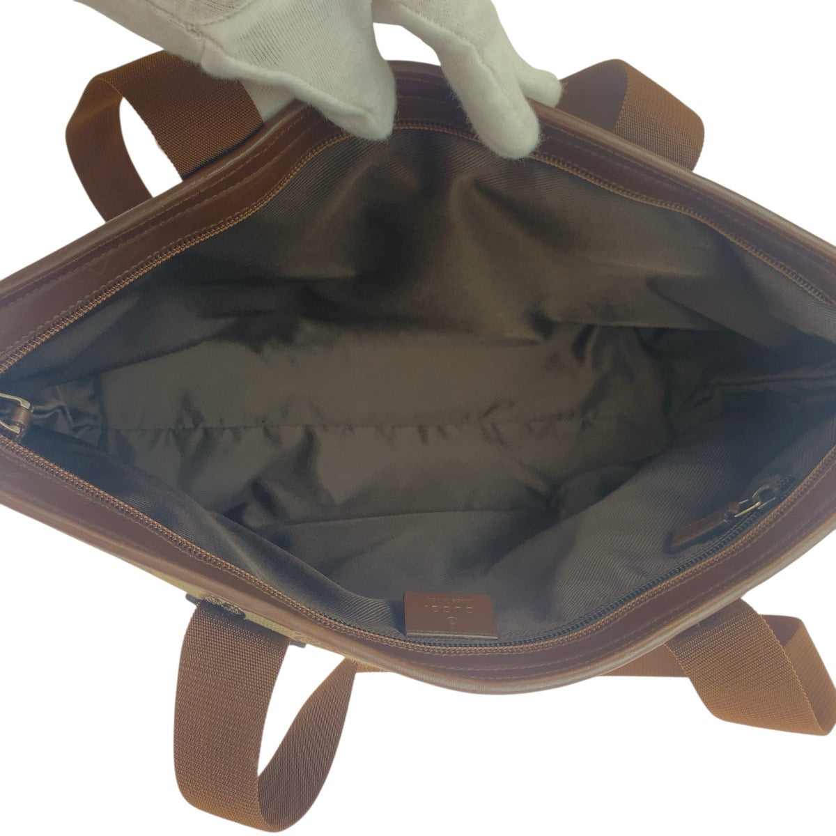 GUCCI Tote Bag 34339 GG canvas Beige brown