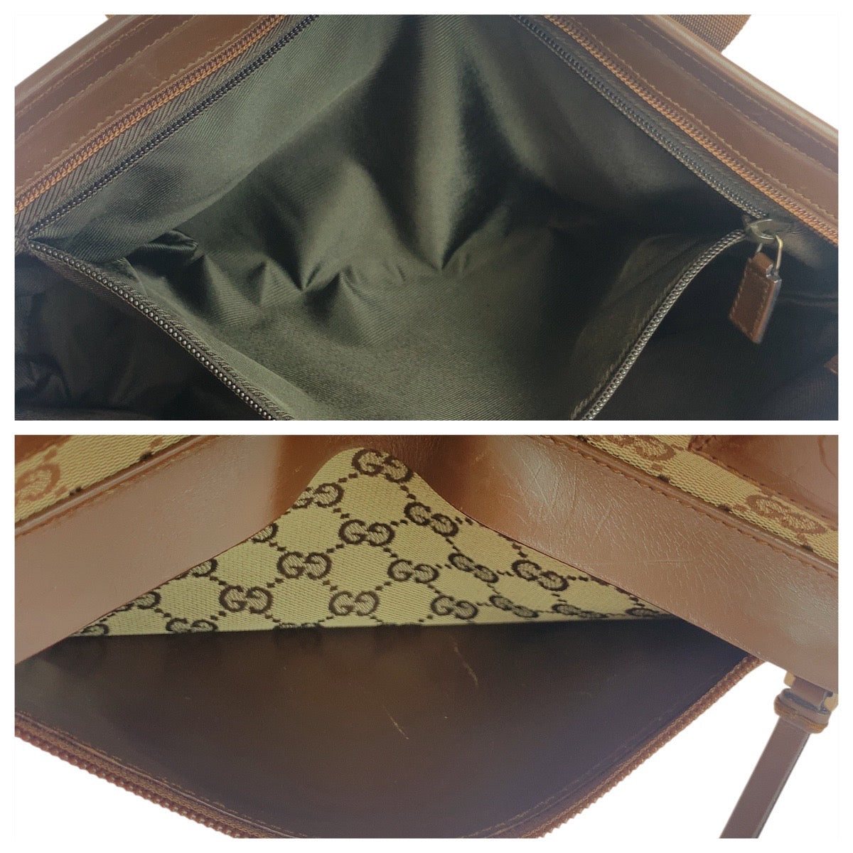 GUCCI Tote Bag 34339 GG canvas Beige brown