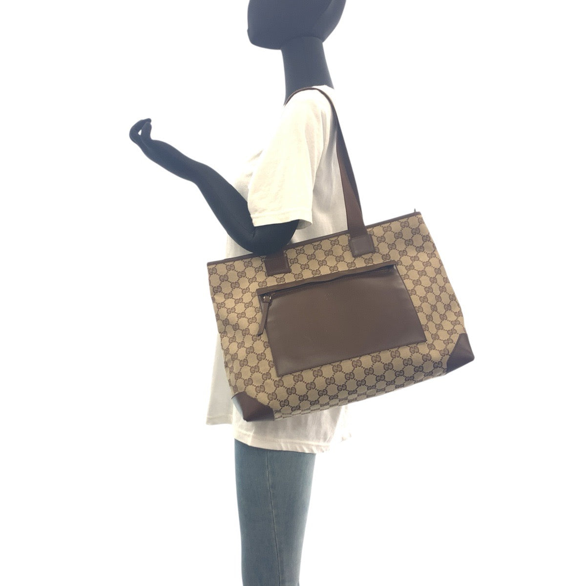 GUCCI Tote Bag 34339 GG canvas Beige brown