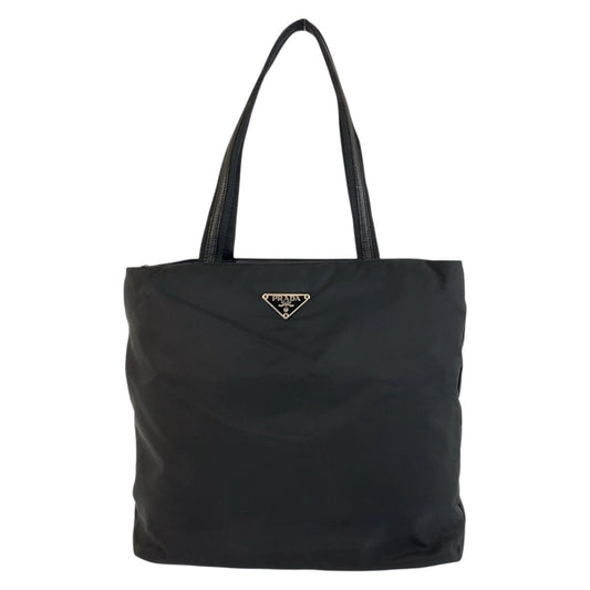 PRADA Tote Bag 22 Nylon Black SilverMetal Test Triangle With logo