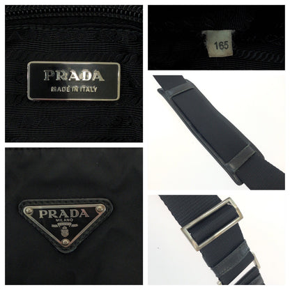 PRADA Shoulder Bag Nylon black Test Triangle With logo