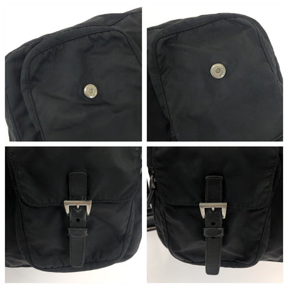 PRADA Shoulder Bag Nylon black Test Triangle With logo