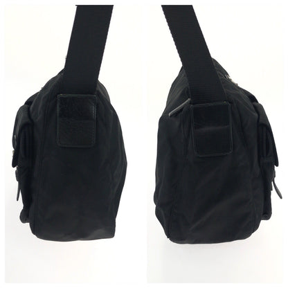 PRADA Shoulder Bag Nylon black Test Triangle With logo