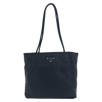 PRADA Tote Bag Nylon Black SilverMetal Test Triangle With logo