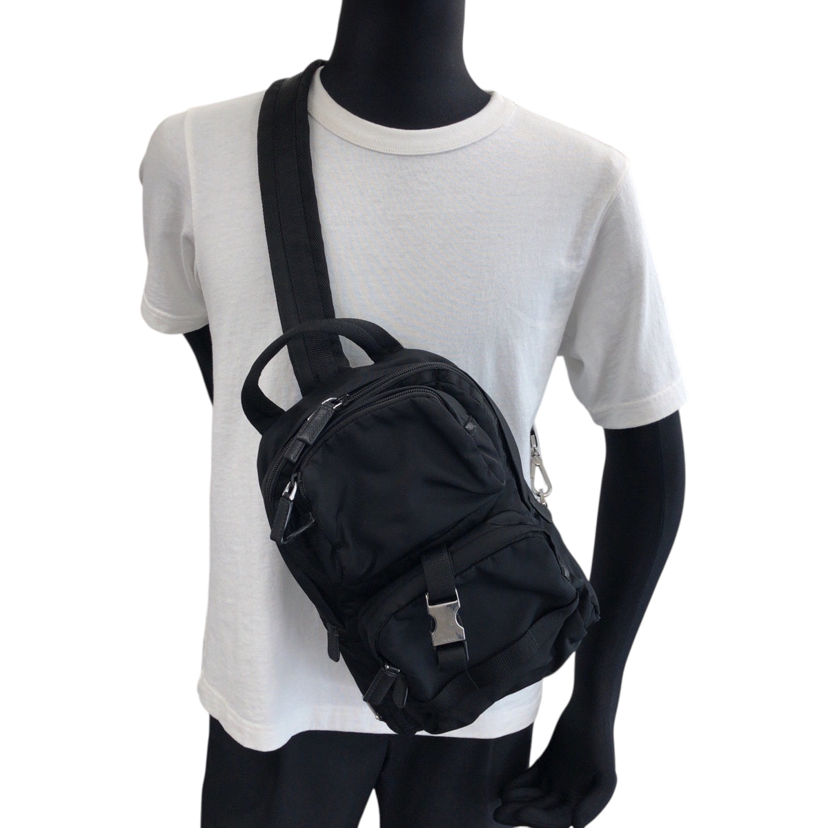 PRADA Sling bag 2VZ013 Nylon black Test Triangle With logo