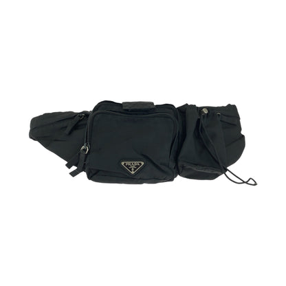 PRADA Waist bag VA0056 Nylon Black Silver Metal Test Triangle With logo