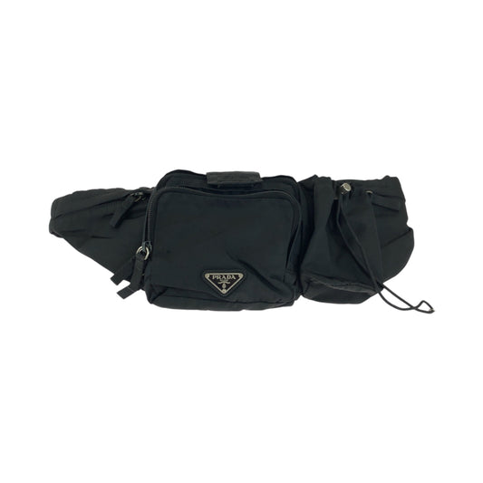 PRADA Waist bag VA0056 Nylon Black Silver Metal Test Triangle With logo