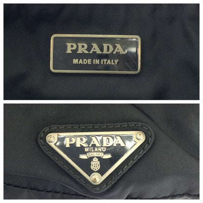 PRADA Waist bag VA0056 Nylon Black Silver Metal Test Triangle With logo
