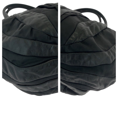 PRADA Handbag Nylon Black Silver Metal logo