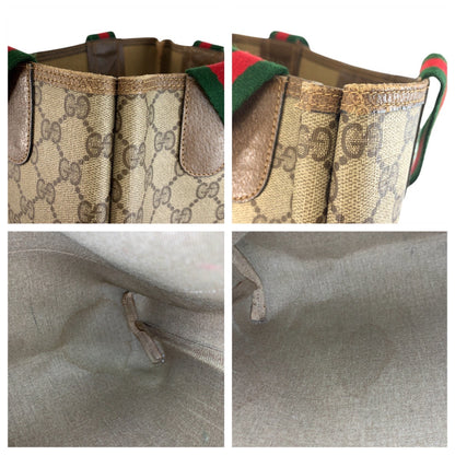GUCCI Tote Bag 39 02 003 GG Supreme Canvas Beige brown Sherry Line Old Gucci