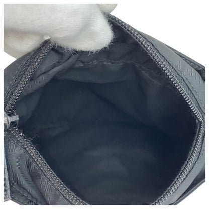PRADA Shoulder Bag Nylon Black SilverMetal Test Triangle With logo