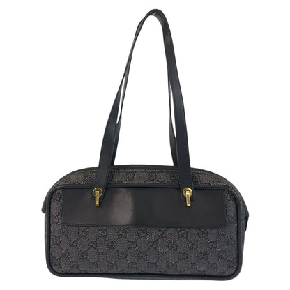 GUCCI Shoulder Bag 92729 GG canvas Black GoldMetal