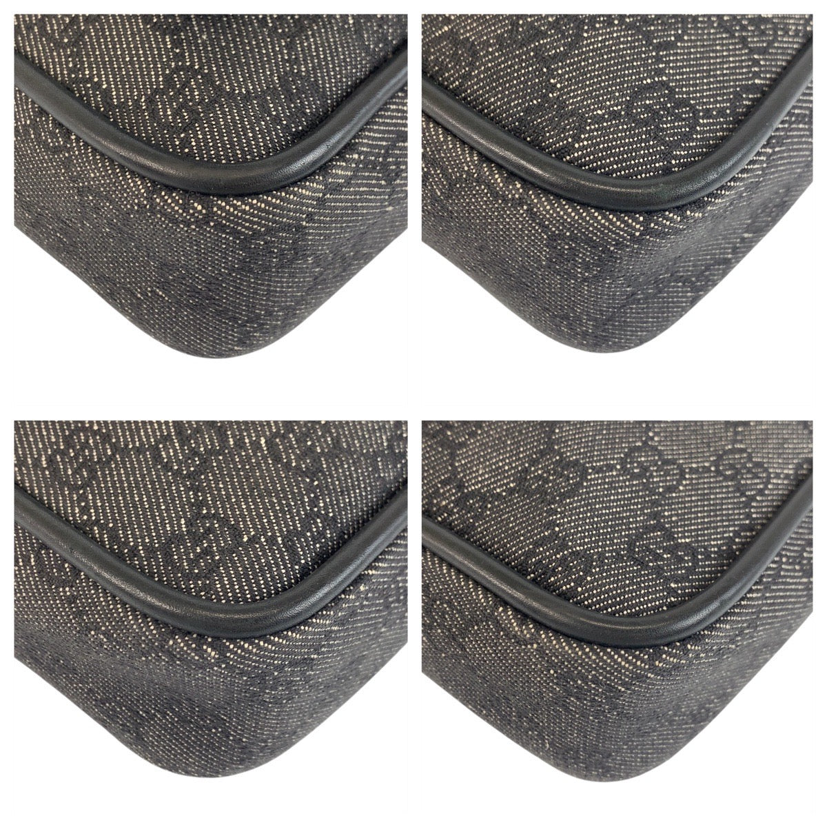 GUCCI Shoulder Bag 92729 GG canvas Black GoldMetal