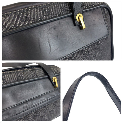 GUCCI Shoulder Bag 92729 GG canvas Black GoldMetal