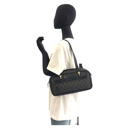 GUCCI Shoulder Bag 92729 GG canvas Black GoldMetal