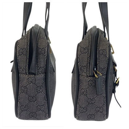 GUCCI Shoulder Bag 92729 GG canvas Black GoldMetal