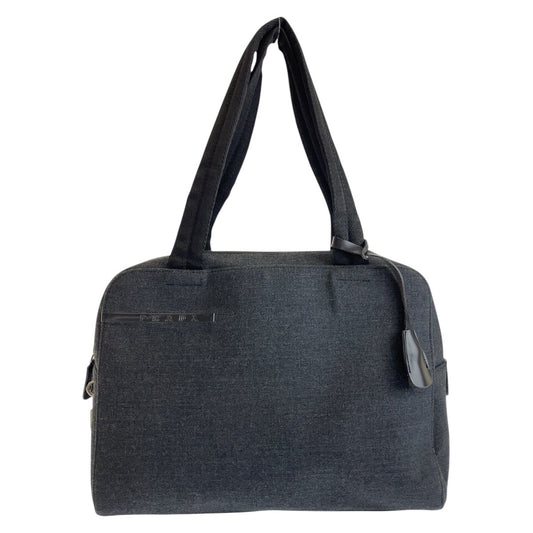 PRADA Tote Bag canvas Grey Black SilverMetal PRADA Sports