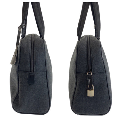 PRADA Tote Bag canvas Grey Black SilverMetal PRADA Sports