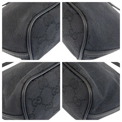 GUCCI Handbag 039 1103 GG canvas Black SilverMetal