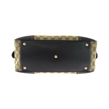 GUCCI Shoulder Bag 461720 GG canvas Beige Brown Gold Metal Sherry line Pretty