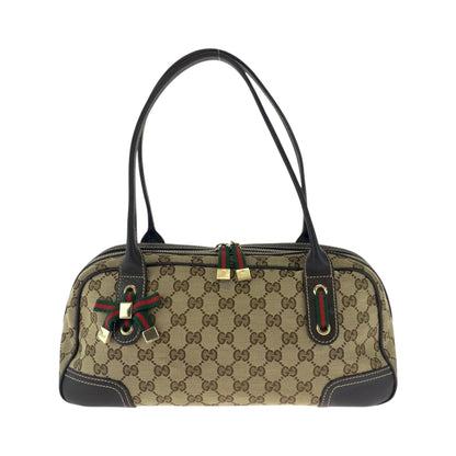 GUCCI Shoulder Bag 461720 GG canvas Beige Brown Gold Metal Sherry line Pretty