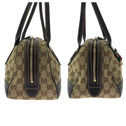 GUCCI Shoulder Bag 461720 GG canvas Beige Brown Gold Metal Sherry line Pretty
