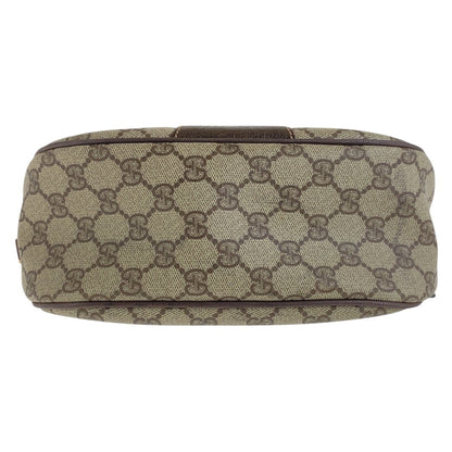 GUCCI Shoulder Bag 001 123 6177 GG Supreme Canvas Beige Brown Gold Metal Old Gucci Shelly Line