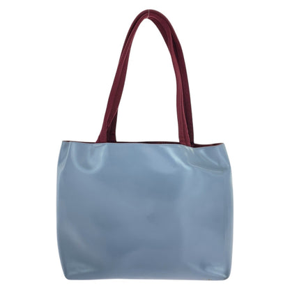 PRADA Tote Bag leather Blue Wine Red Cut-off logo