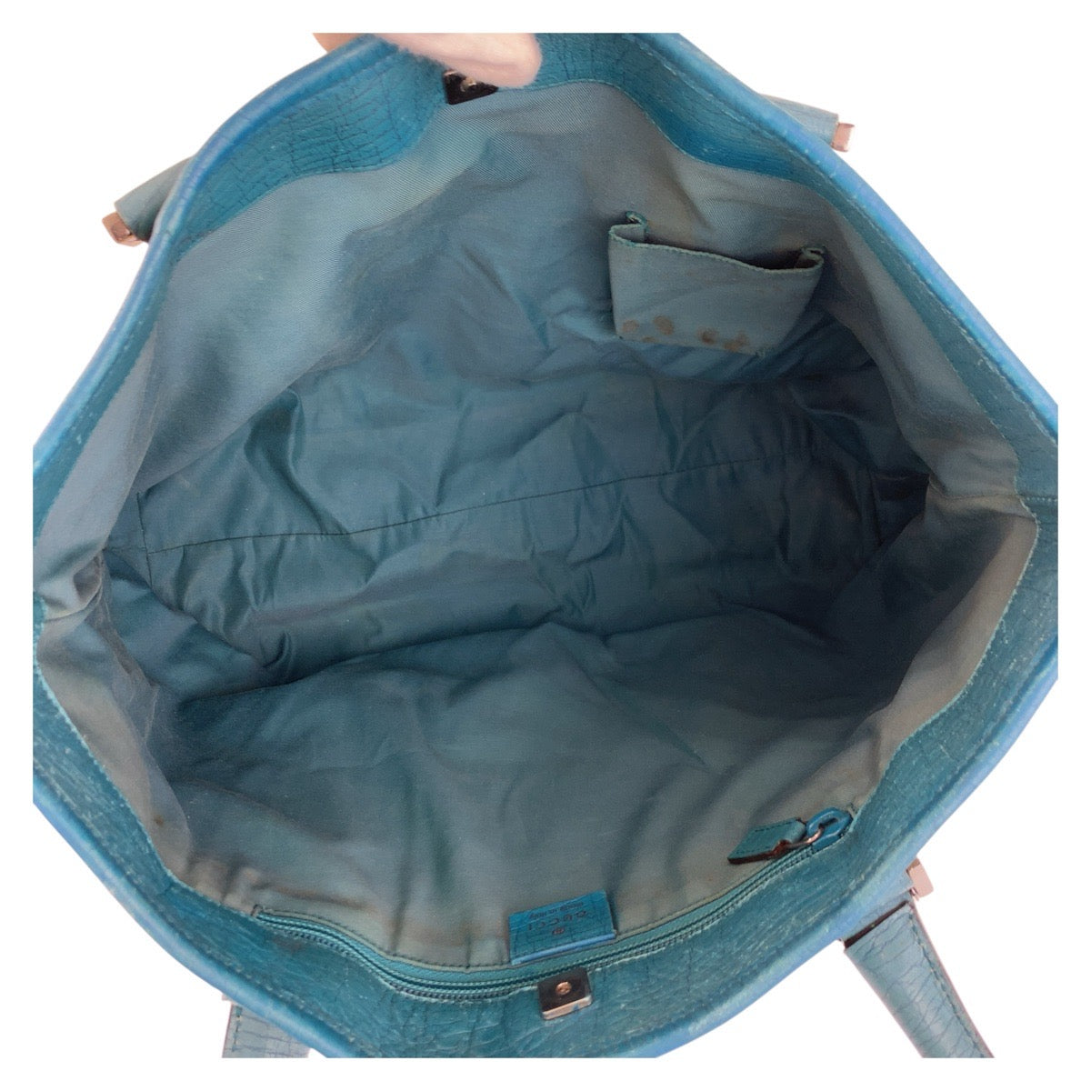 GUCCI Tote Bag 114288 GG Supreme Canvas Beige Blue SilverMetal