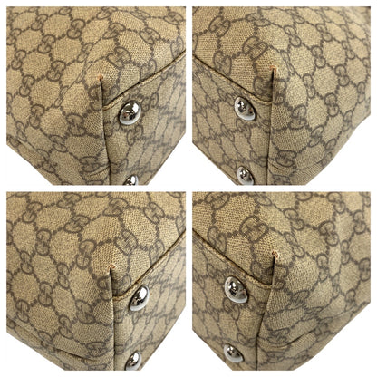 GUCCI Tote Bag 114288 GG Supreme Canvas Beige Blue SilverMetal