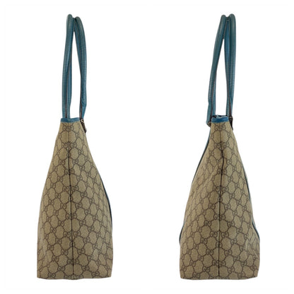 GUCCI Tote Bag 114288 GG Supreme Canvas Beige Blue SilverMetal