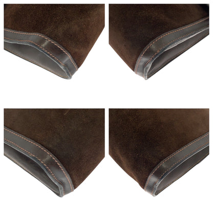 GUCCI Clutch bag Suede Brown Red Green GoldMetal GUCCI PARFUMS Old Gucci Sherry Line