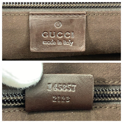 GUCCI Shoulder Bag 145857 GG canvas Beige Brown SilverMetal