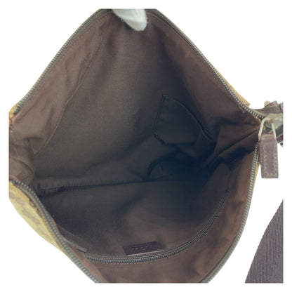 GUCCI Shoulder Bag 145857 GG canvas Beige Brown SilverMetal