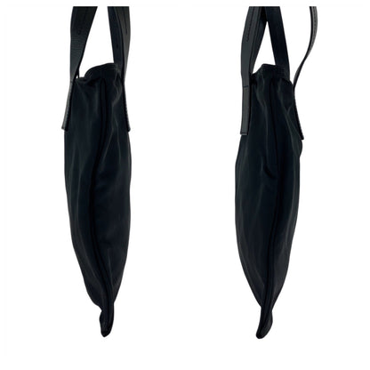 PRADA Tote Bag Nylon Black SilverMetal Test Triangle With logo
