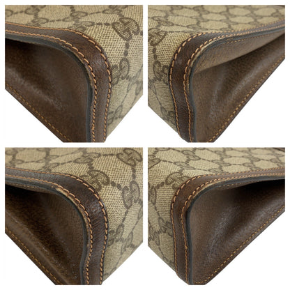 GUCCI Clutch bag 41 001 2825 28 GG Supreme Canvas Beige brown Sherry Line Old Gucci