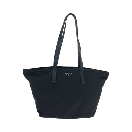 PRADA Tote Bag Nylon Black SilverMetal Test Triangle With logo