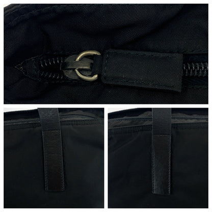 PRADA Tote Bag Nylon Black SilverMetal Test Triangle With logo