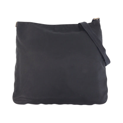 PRADA Shoulder Bag Nylon Black SilverMetal Test Triangle With logo