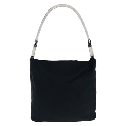 PRADA Shoulder Bag Nylon Black SilverMetal Test Triangle With logo