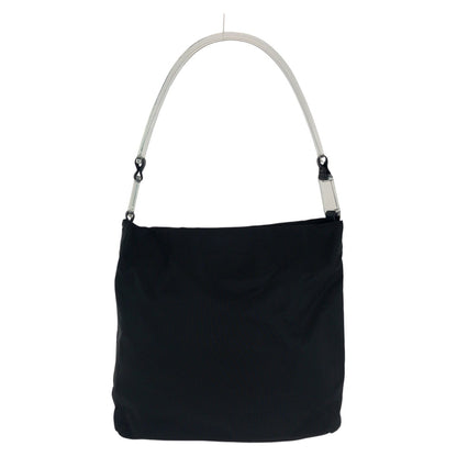 PRADA Shoulder Bag Nylon Black SilverMetal Test Triangle With logo