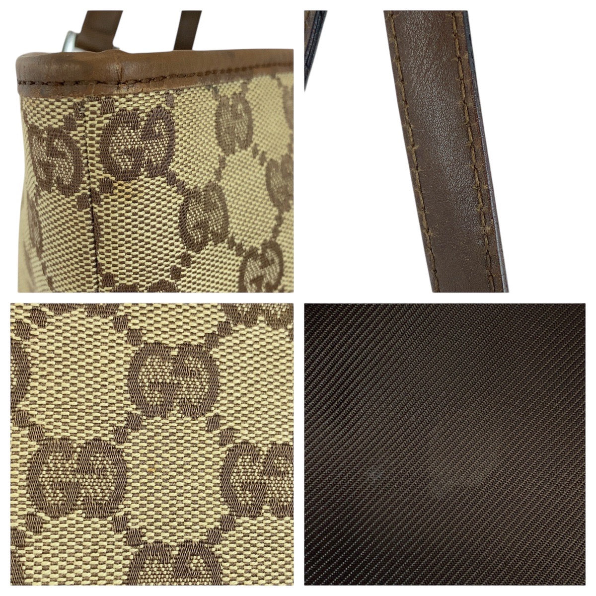 GUCCI Tote Bag 31243 GG canvas Beige brown