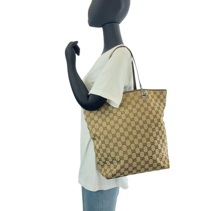 GUCCI Tote Bag 31243 GG canvas Beige brown