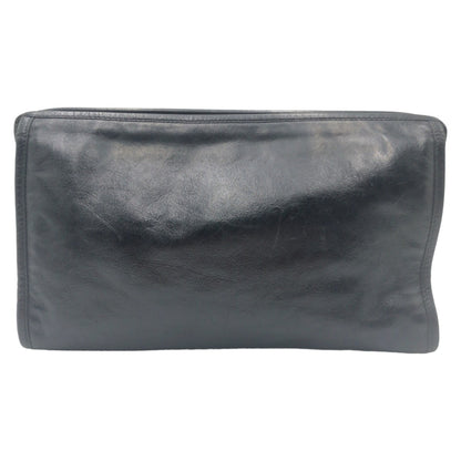 GUCCI Clutch bag leather black Interlocking