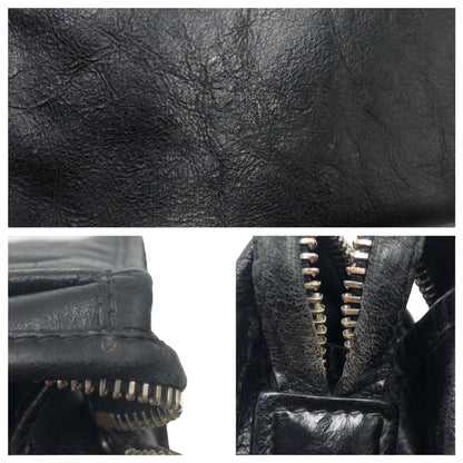 GUCCI Clutch bag leather black Interlocking