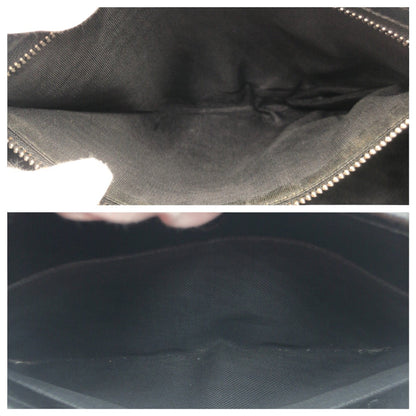 GUCCI Clutch bag leather black Interlocking