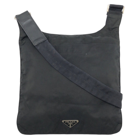 PRADA Shoulder Bag Nylon Black black Test Triangle With logo