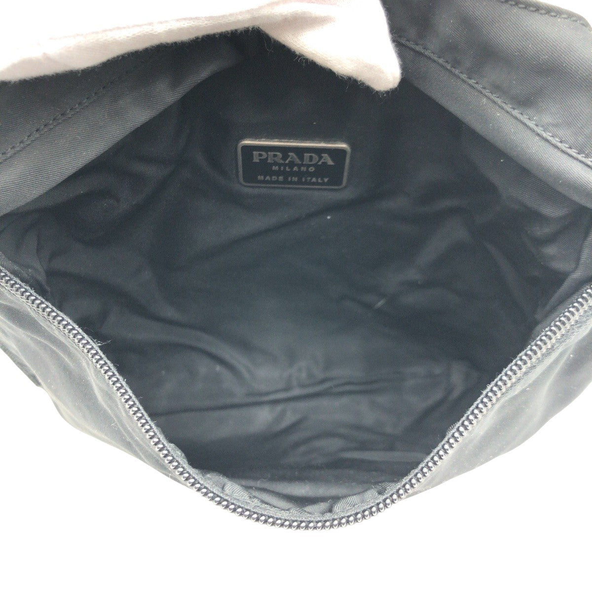 PRADA Shoulder Bag Nylon Black black Test Triangle With logo