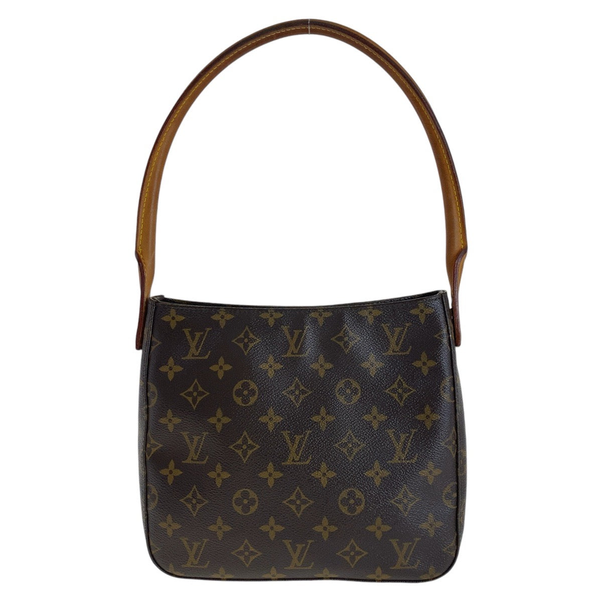 LOUIS VUITTON Shoulder Bag M51146 PVC Brown Gold Metal Monogram LoopingMM